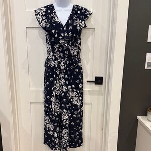 Elegant Navy Floral Romper